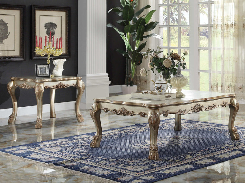 Dresden Gold Patina & Bone Coffee Table - Ornate Home