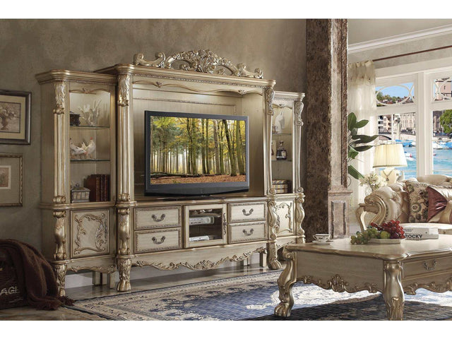 Dresden Gold Patina & Bone TV Stand - Ornate Home