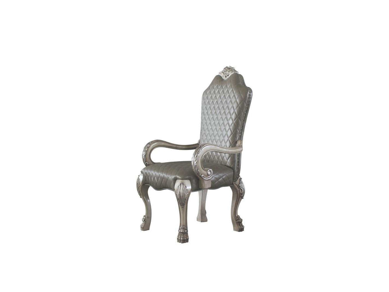 Dresden Vintage Bone White & PU Arm Chair - Ornate Home