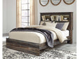 Drystan Multi Tone Queen Bed w/ Bookcase HB - Ornate Home