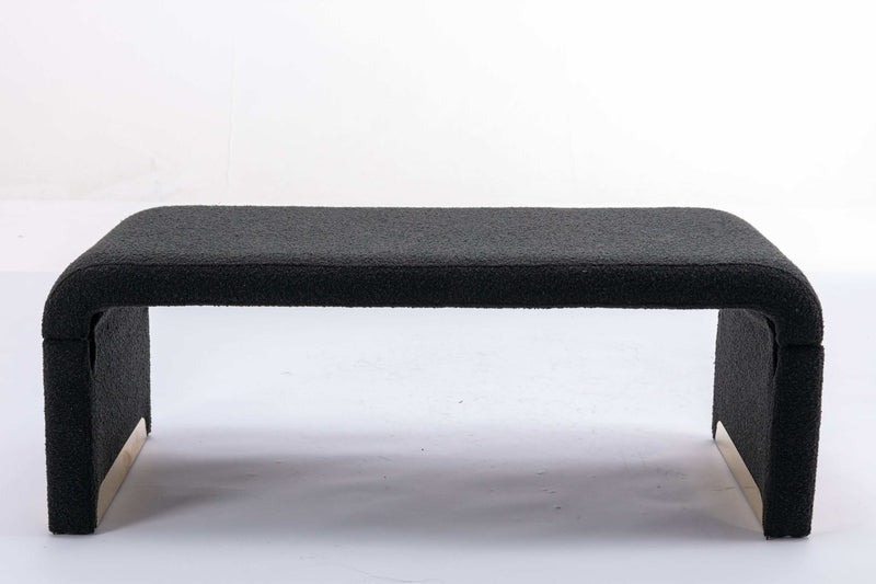 Angel Multi-Functional Black Bench With Gold Metal Legs - Ornate Home