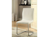 Lodia White & Chrome Dining Chair (Set of 2) - Ornate Home