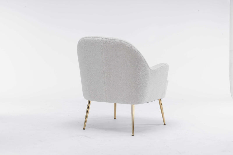 Volta Soft White Teddy  Accent Chair
