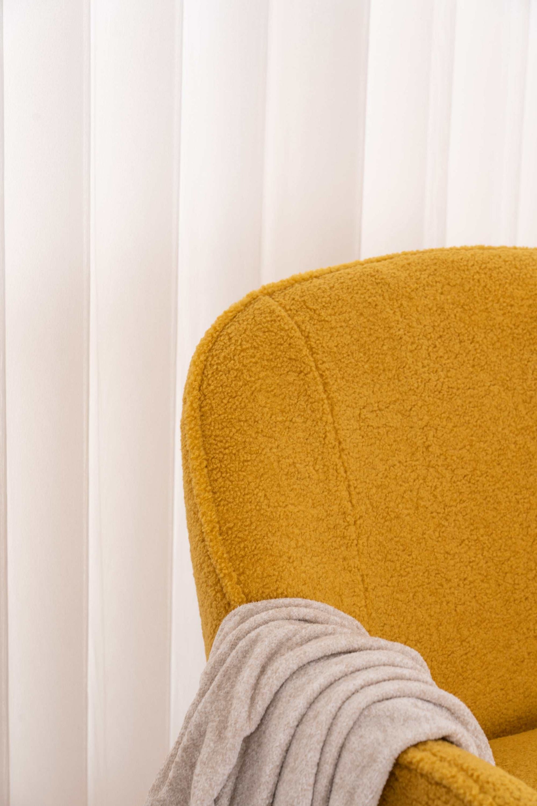 Volta Soft Yellow Teddy Accent Chair - Ornate Home