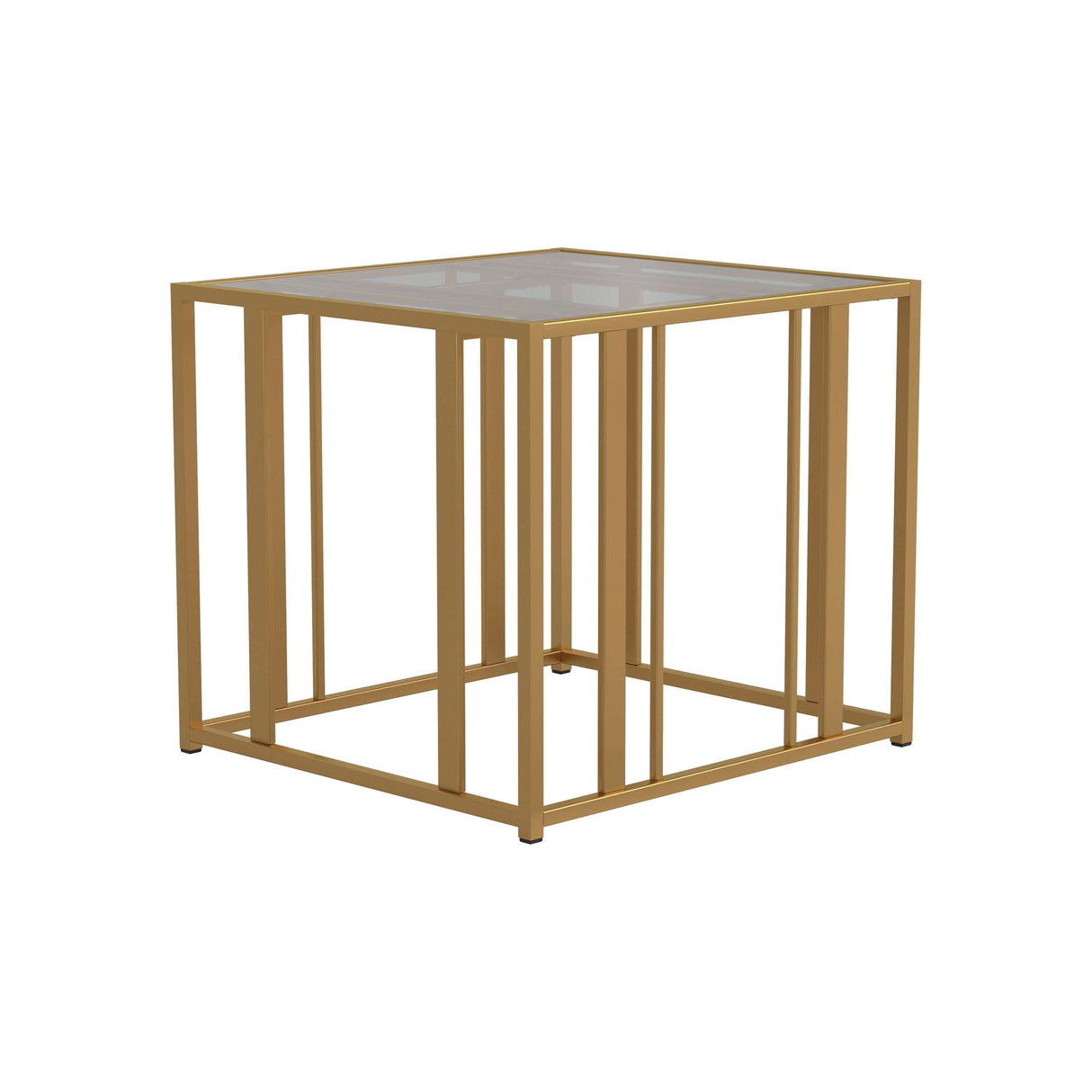 Eastbrook Matte Brass Metal Frame End Table - Ornate Home