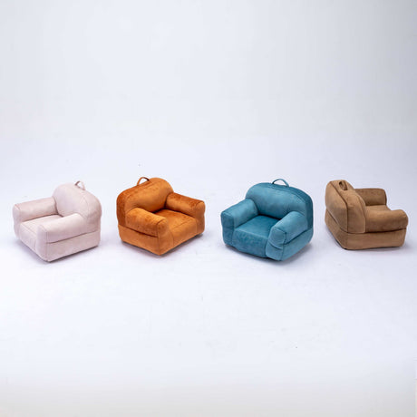 King Kids' Brown Velvet Bean Bag Chair - Ornate Home