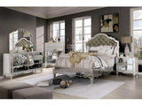 Eliora Silver & Mirrored 4pc Queen Bedroom Set - Ornate Home