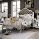 Eliora Silver & Mirrored 4pc Queen Bedroom Set - Ornate Home