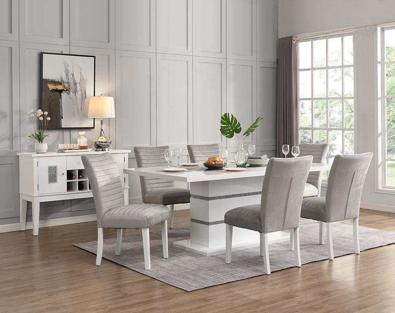 Elizaveta - White High Gloss - Dining Table - Ornate Home