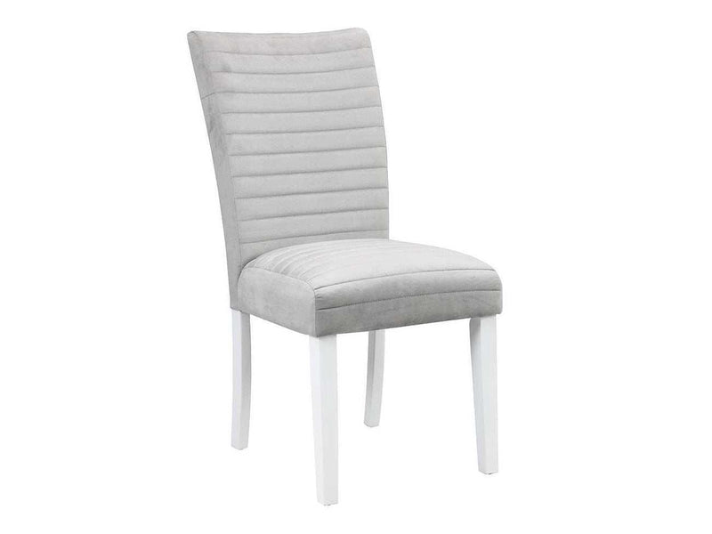 Elizaveta White High Gloss & Gray Side Chair (Set of 2) - Ornate Home