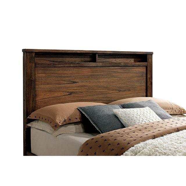 Elkton - Antique Oak - Eastern King Bed w/ 2 FB Storage Drawers - Ornate Home