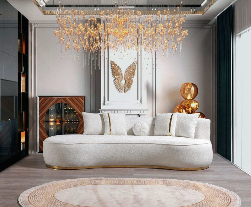 Ella Ivory Boucle Chaise Lounge - Ornate Home
