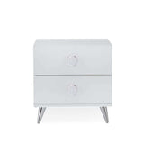 Elms White Nightstand/Accent Table - Ornate Home