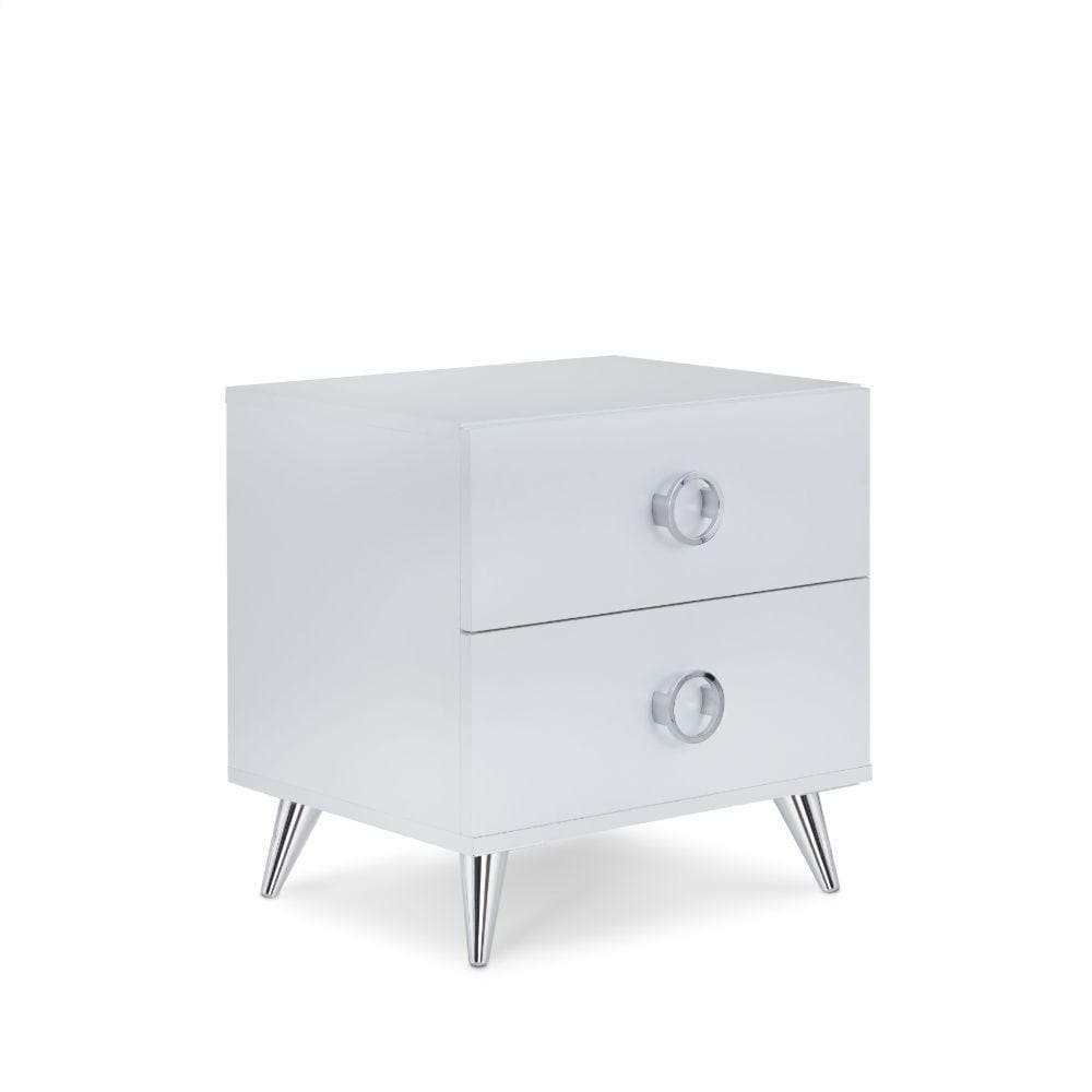 Elms White Nightstand/Accent Table - Ornate Home