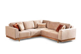 Emily Beige Velvet Sectional - Ornate Home