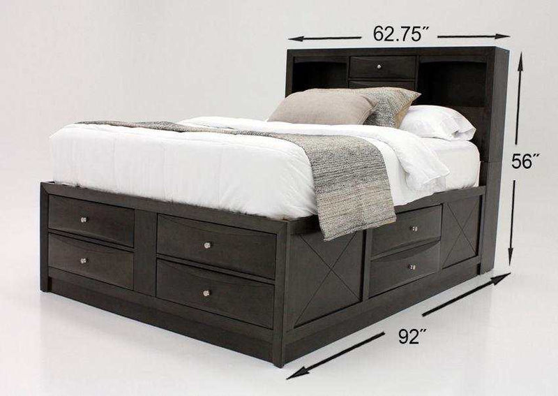 Emily Gray Queen Storage Platform Bed - Ornate Home