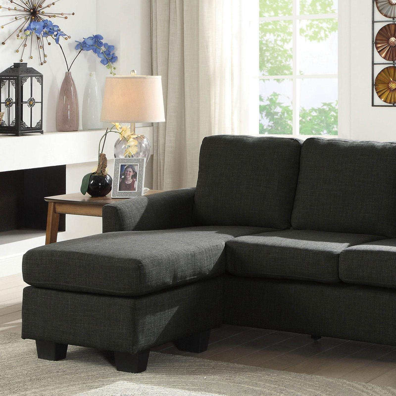 Erin Dark Gray L Shape Sectional Sofa - Ornate Home