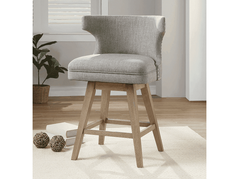 Everett Fabric & Oak Counter Height Chair - Ornate Home