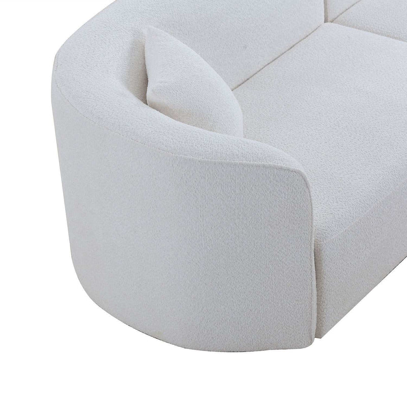 Placerita Luxury Modern Living Room Boucle Couch Sofa Right Arm Facing, White