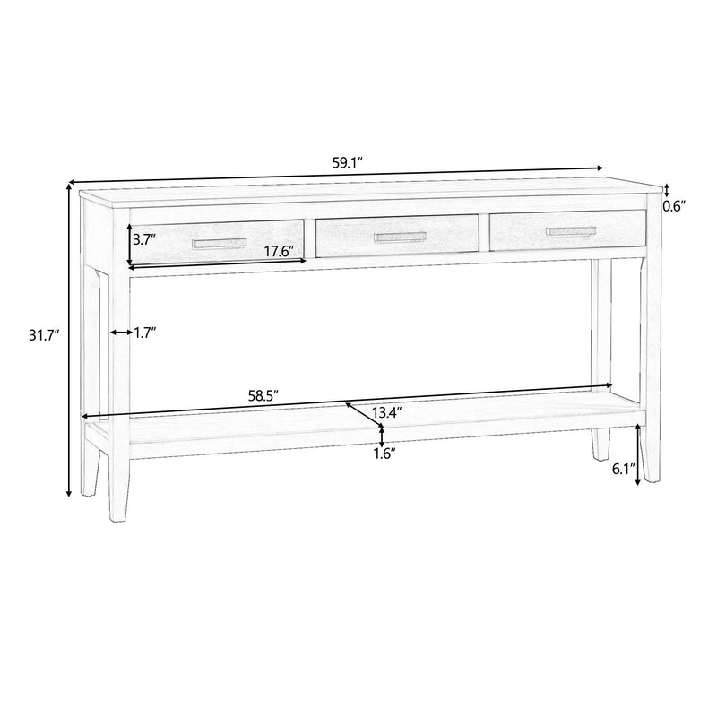 Chino Console Table Gray - Ornate Home