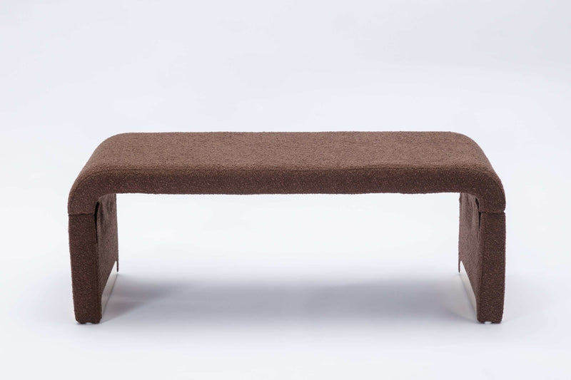 Angel Multi-Functional Coffee Brown Bench With Gold Metal Legs