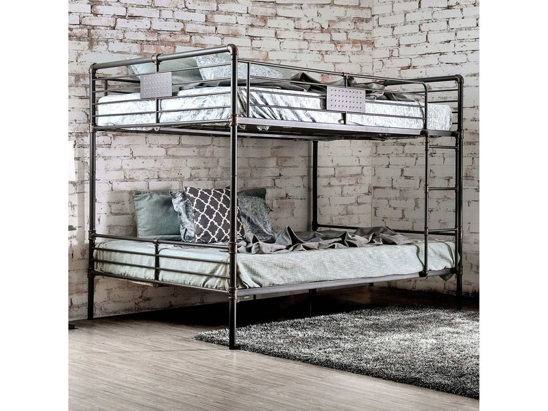 Olga Antique Black Twin/Twin Bunk Bed - Ornate Home