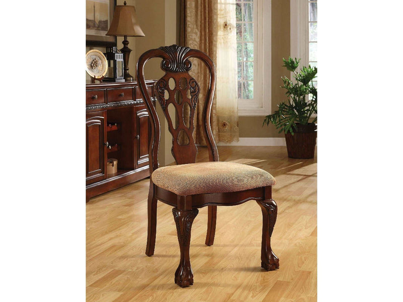 George Town Cherry & Beige Side Chair (Set of 2) - Ornate Home