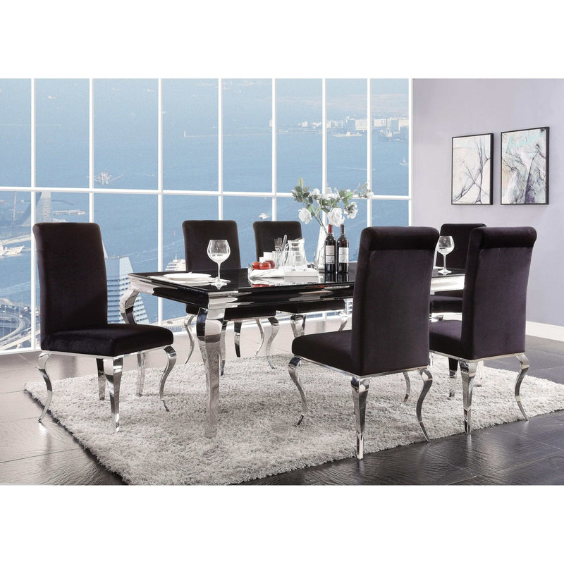 Fabiola Black & Stainless Steel Side Chair (Set of 2) - Ornate Home