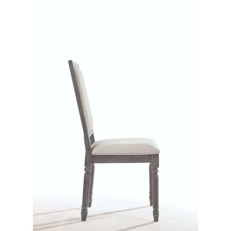 Leventis Cream Linen & Weathered Gray Side Chair (Set of 2) - Ornate Home