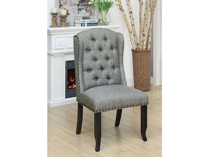 Sania III Antique Black & Light Gray Side Chair (Set of 2) - Ornate Home