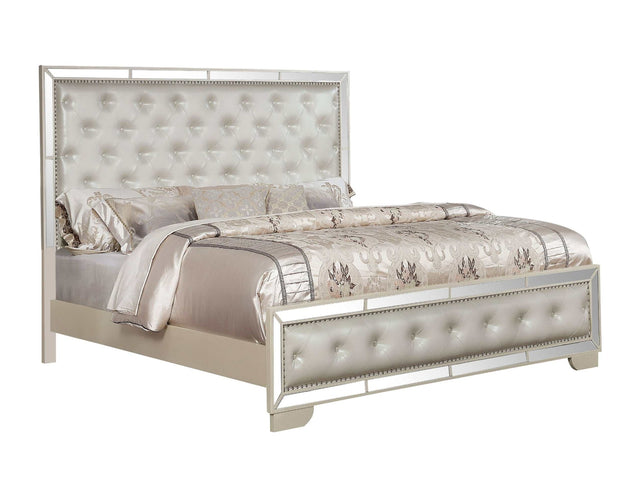 Madison Beige King Upholstered Bed - Ornate Home