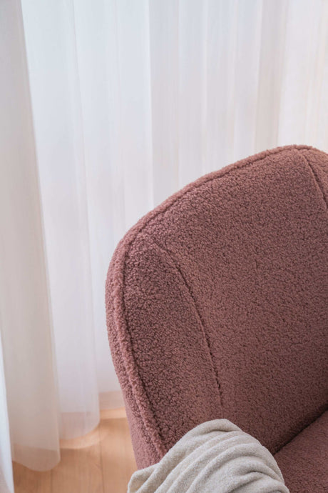 Volta Soft Red Teddy Accent Chair - Ornate Home