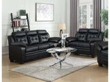 Finley Black 2pc Stationary Living Room Set - Ornate Home