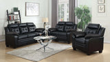 Finley Black 2pc Stationary Living Room Set - Ornate Home