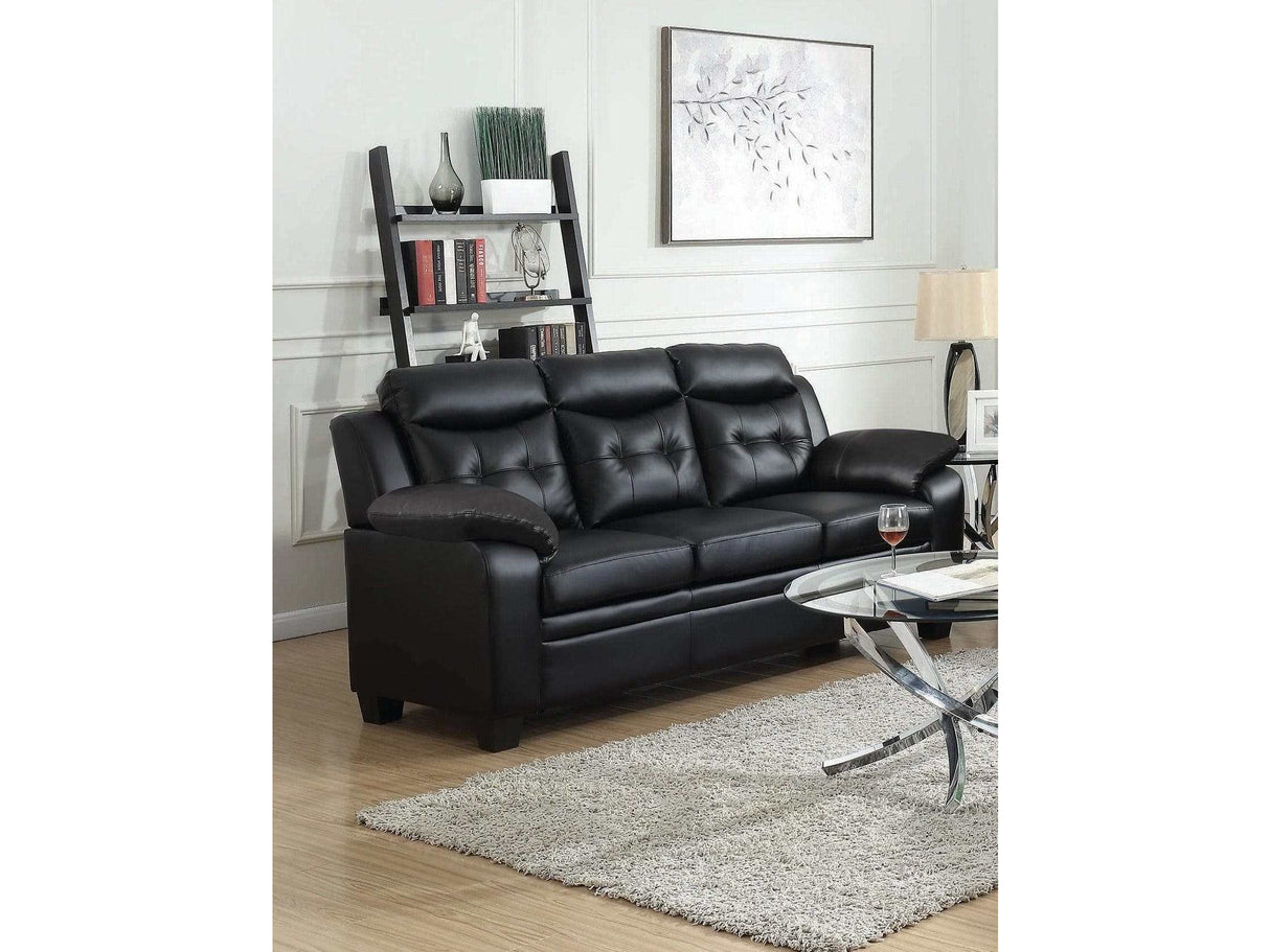 Finley Black Stationary Sofa - Ornate Home