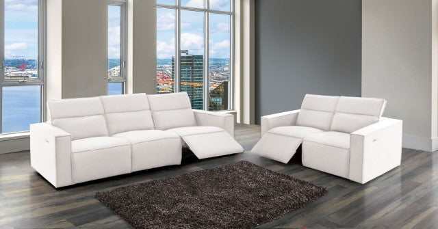 Treharris White Power Loveseat - Ornate Home