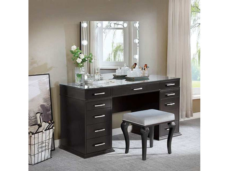 Valentina Obsidian Gray Vanity Set - Ornate Home