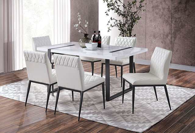 Alessia White/Black Dining Table - Ornate Home