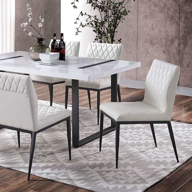 Alessia White/Black Dining Table - Ornate Home