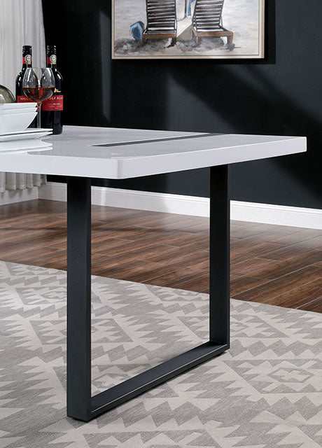 Alessia White/Black Dining Table - Ornate Home