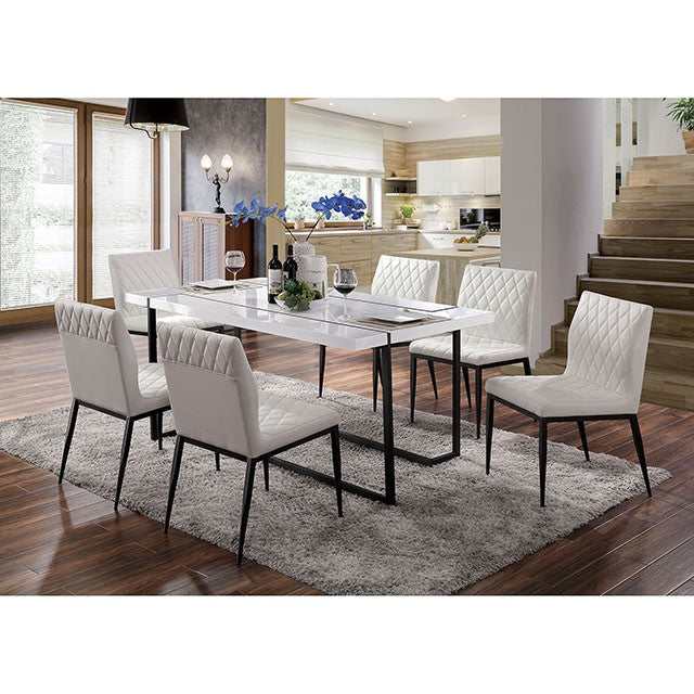 Alisha White/Black Dining Table - Ornate Home