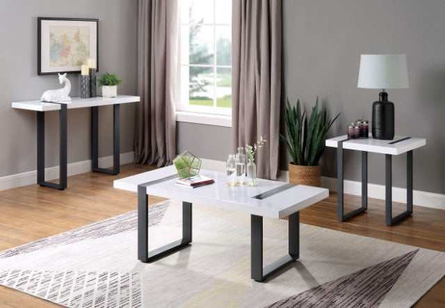 Eimear White/Black End Table - Ornate Home