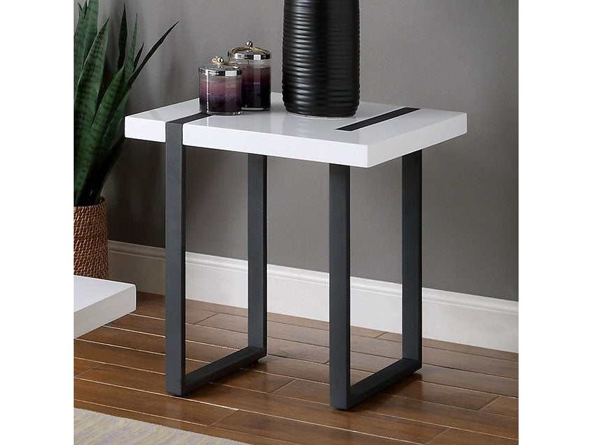 Eimear White/Black End Table - Ornate Home