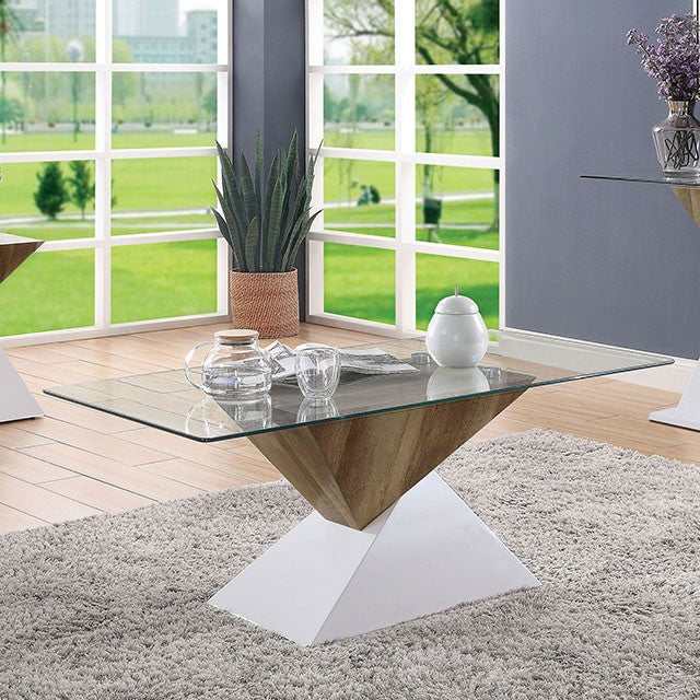 Bima White/Natural Tone Coffee Table - Ornate Home