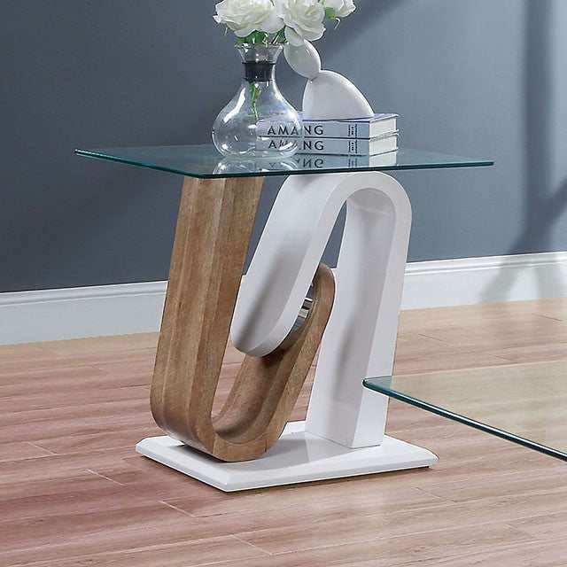 Batam White/Natural Tone End Table - Ornate Home