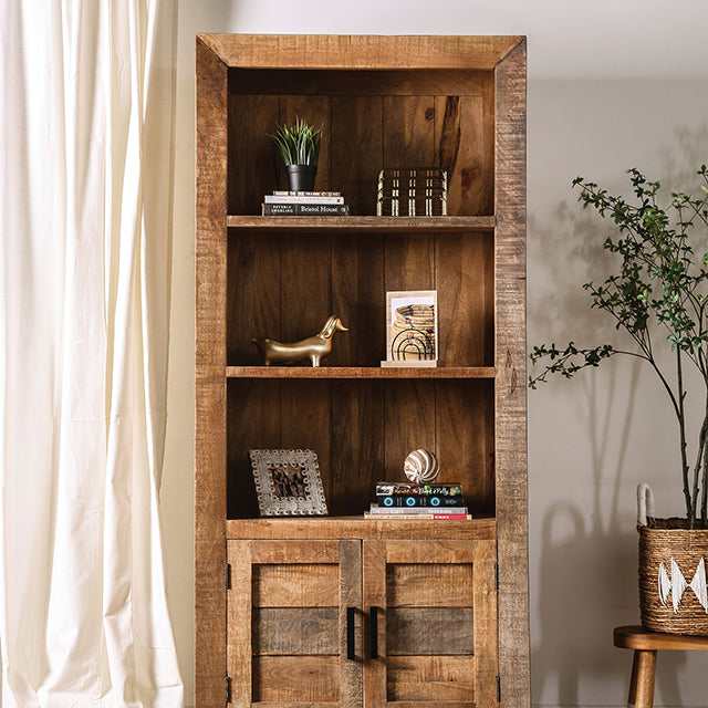 Galanthus Weathered Natural Tone Bookcase - Ornate Home