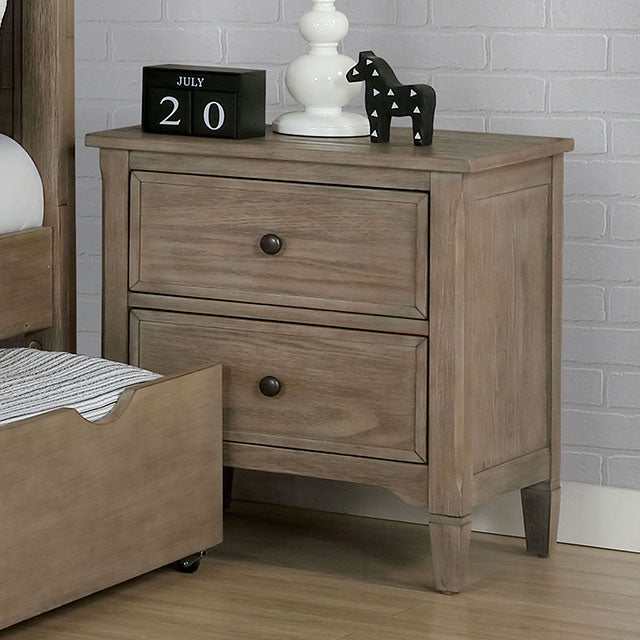 Vevey Wire-Brushed Warm Gray Nightstand - Ornate Home