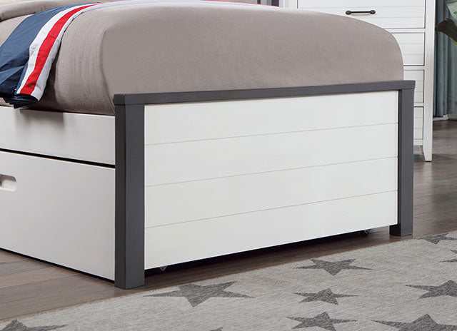 Priam White/Gray Twin Bed - Ornate Home