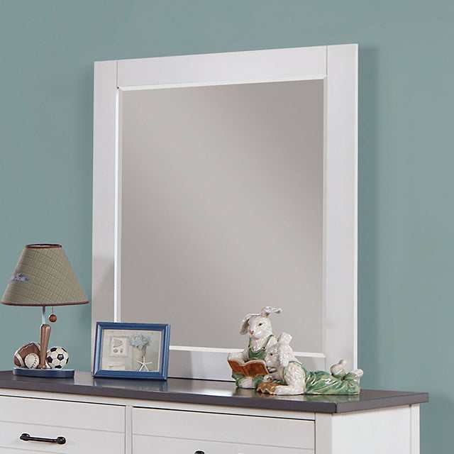 Priam White/Gray Mirror - Ornate Home