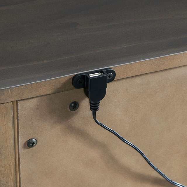 Alaina Walnut Nightstand With USB Plug - Ornate Home